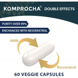 KOMPROCHA Maximum Strength NMN Capsules avec Trans-Resvératrol, 1100mg par portion, 60 Capsules KOMPROCHA Maximum Strength NMN Capsules avec Trans-Resvératrol, 1100mg par portion, 60 Capsules