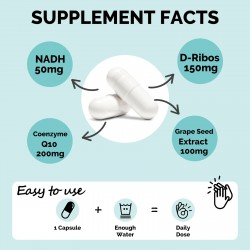 Azaroe NADH 50mg con CoQ10 High Strength 60 Cápsulas