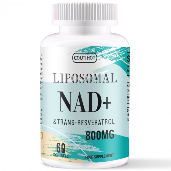 Coutihot Liposomal 800mg NAD+ with Trans-Resveratrol 60 Softgels