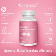 Starhonor L- Glutathion Réduit Softgels 1000mg (60 Capsules),  NAC N-Acétyl-Cystéine Supplémen Starhonor L- Glutathion Réduit Softgels 1000mg (60 Capsules),  NAC N-Acétyl-Cystéine Supplémen